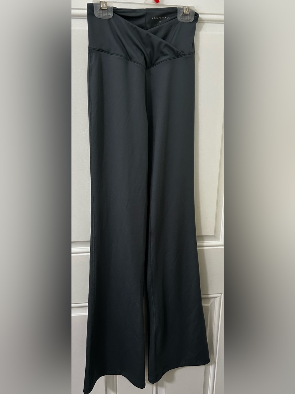 Aeropostale flare crossover yoga activewear Pilates Pant Slate GreyGreen Size XS